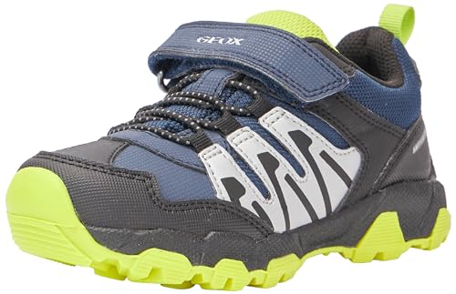 Geox J MAGNETAR Boy B ABX Sneaker, Navy/Lime, 25 EU von Geox