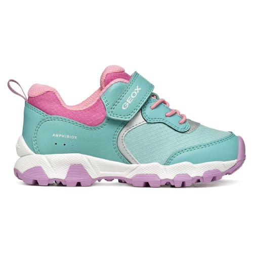 Geox J MAGNETAR G. B ABX Sneaker, Aqua/Fuchsia, 32 EU von Geox