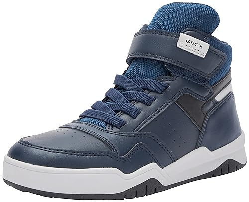 Geox J Perth Boy F Sneaker, Navy/LT Grey, 29 EU von Geox