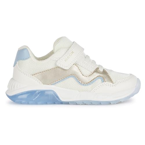 Geox J SPAZIALE Girl A Sneaker, LT Ivory/Sky, 35 EU von Geox