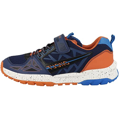 Geox J Tuono Boy Sneaker, Navy/ORANGE, 33 EU von Geox