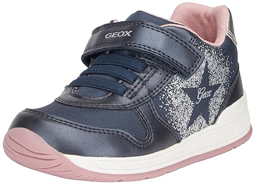 Geox Jungen Mädchen B RISHON Girl A Sneaker, Navy/DK Silver, 23 EU von Geox