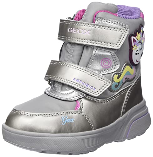 Geox Mädchen J Sveggen Girl B Abx Stiefeletten, Dk Silver Fuchsia, 24 EU von Geox