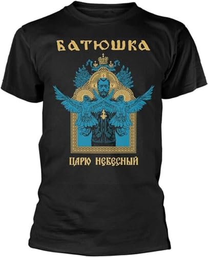 CARJU NIEBIESNYJ by BATUSHKA T-Shirt Front & Back Print Black Size XL von GerRit