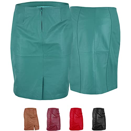 Trendiger Midi Lederrock aus Lammnappa Business Rock Echtleder 38, Grün Trendiger Midi Lederrock aus Lammnappa Business Rock Echtleder 38, Grün von German Wear