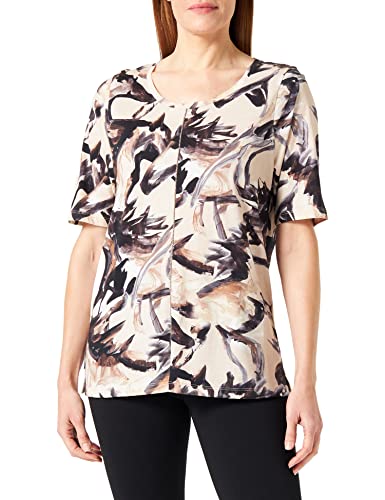 GERRY WEBER Damen 170225-35028 T-Shirt, Ecru/Weiss/Schwarz Druck, 48 von Gerry Weber