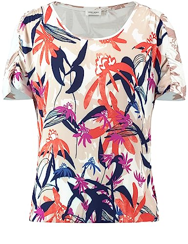 GERRY WEBER Damen 170242-35019 T-Shirt, Ecru/Weiss/Rot/Orange Druck, 40 von Gerry Weber