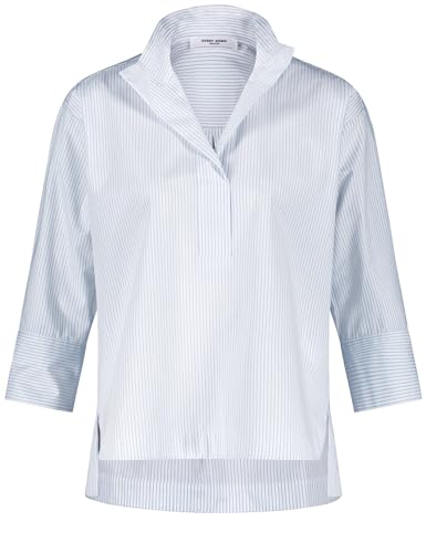 Gerry Weber Damen 3/4 Arm Bluse aus Reiner Baumwolle 3/4 Arm gestreift Aqua/Offwhite Stripes 42 von Gerry Weber