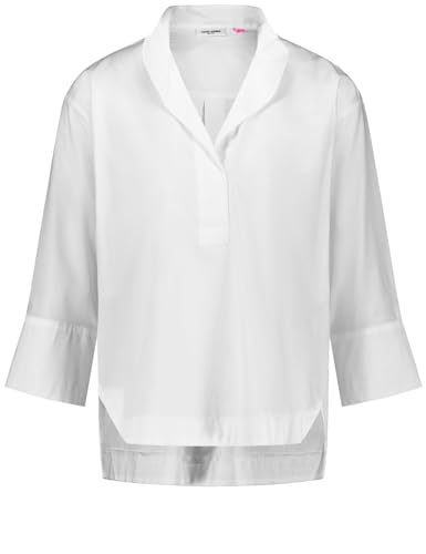 Gerry Weber Damen 3/4 Arm Bluse aus nachhaltiger Baumwolle 3/4 Arm, geknöpfte Armschlitze, Manschetten unifarben weiß/weiß 46 von Gerry Weber