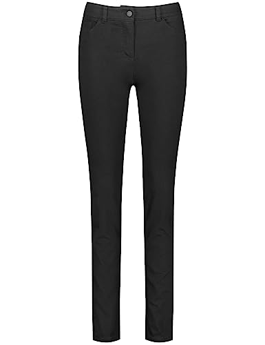 Gerry Weber Damen 5-Pocket Jeans Best4me Slimfit Kurzgröße unifarben, Washed-Out-Effekt Kurzgröße Black Black Denim 44S von Gerry Weber