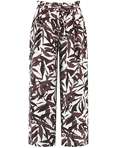 GERRY WEBER Damen 720031-31228 Freizeithose, Offwhite Dark Brown Druck, 48 von Gerry Weber