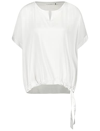 Gerry Weber Damen Blusenshirt mit Bindedetail Kurzarm, überschnittene Schultern unifarben weiß/weiß 44 von Gerry Weber