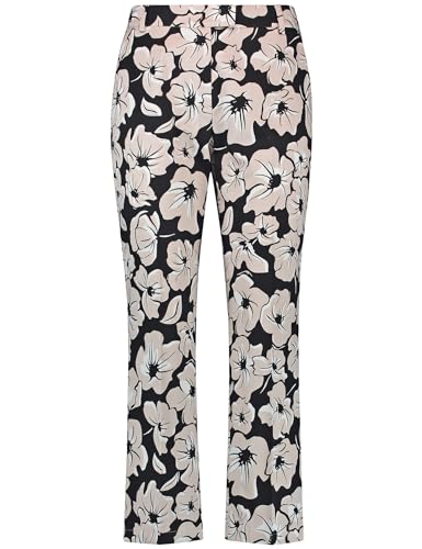 Gerry Weber Damen Chino mit floralem Dessin floral, Gemustert 7/8 Länge Schwarz/Ecru/Weiss Druck 36 von Gerry Weber