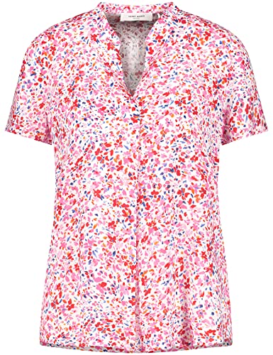 Gerry Weber Damen Floral gemusterte Kurzarmbluse Kurzarm floral Ecru/Weiss/Lila/Pink Druck 34 von Gerry Weber