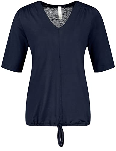 Gerry Weber Damen Halbarmshirt mit Tunnelband halber Arm unifarben Navy 34 von Gerry Weber