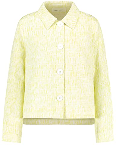 Gerry Weber Damen Kastige Blazerjacke Langarm, mit Schlitz Gemustert Ecru Lime Gemustert 38 von Gerry Weber