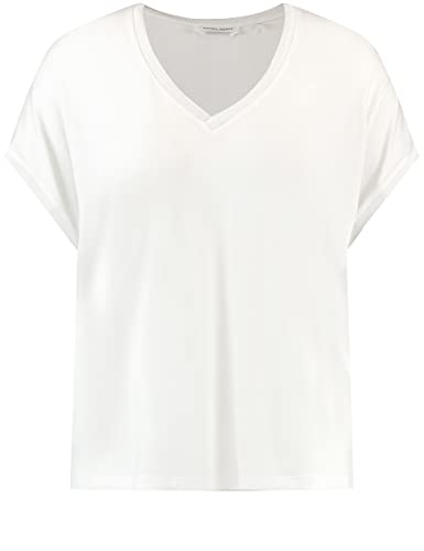 Gerry Weber Damen Kurzarmshirt mit legerem Schnitt Kurzarm, überschnittene Schultern unifarben Off-White 34 von Gerry Weber