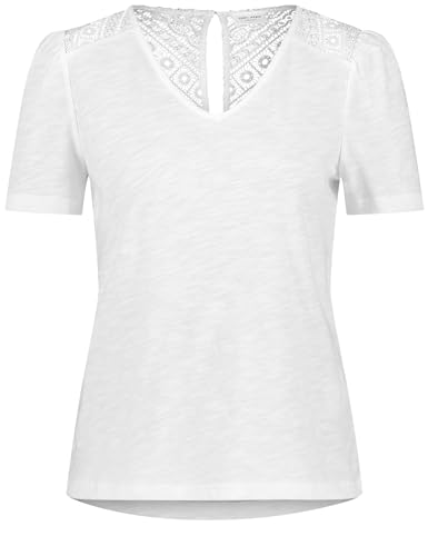 Gerry Weber Damen T-Shirt 1/2 Arm Kurzarm unifarben, Melange Off-White 36 von Gerry Weber