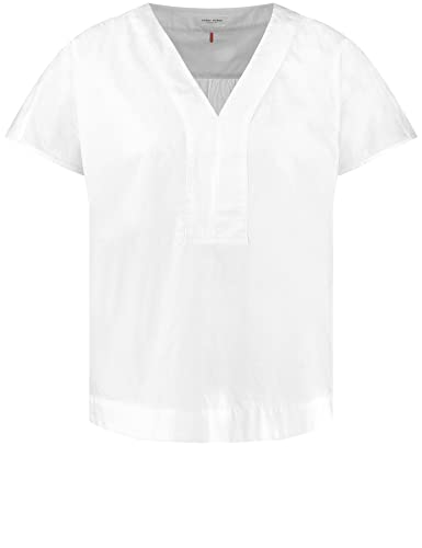 Gerry Weber Damen Legeres Blusenshirt aus Baumwolle Kurzarm, überschnittene Schultern unifarben weiß/weiß 38 von Gerry Weber