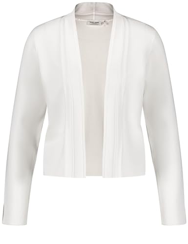 Gerry Weber Damen Offener Cardigan aus feinem Rippstrick Langarm, mit Schlitz unifarben Off-White 40 von Gerry Weber