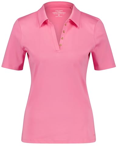 Gerry Weber Damen Poloshirt aus Baumwolle Kurzarm unifarben Aurora Pink 40 von Gerry Weber