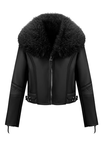 Geschallino Damen Kunstleder Wildlederjacke Sherpa gefüttert Warmer Winter Biker Mantel mit Pelzkragen 267 Schwarz M Geschallino Damen Kunstleder Wildlederjacke Sherpa gefüttert Warmer Winter Biker Mantel mit Pelzkragen 267 Schwarz M von Geschallino