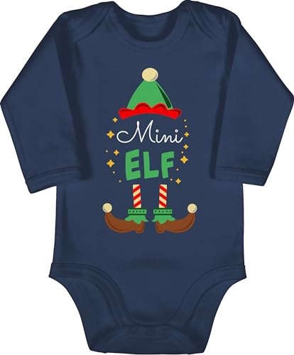 Baby Body langarm Mädchen Junge - Weihnachten Geschenke - Mini Elf mit Wunschtext Kinder Text - 3/6 Monate - Navy Blau - weihnachtsbody christmas strampler chrismas outfit weihnachts langarmbody Baby Body langarm Mädchen Junge - Weihnachten Geschenke - Mini Elf mit Wunschtext Kinder Text - 3/6 Monate - Navy Blau - weihnachtsbody christmas strampler chrismas outfit weihnachts langarmbody von Geschenk mit Namen personalisiert by Shirtracer