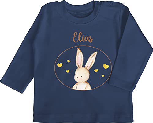 Baby Langarmshirt - Ostergeschenke Ostern - Osterhase - Süßer Hase Geschenk - 3/6 Monate - Navy Blau - Easter Gifts personalisierte Oster zu Geschenke osterhasen Name osterngeschenke ostegeschenk von Geschenk mit Namen personalisiert by Shirtracer