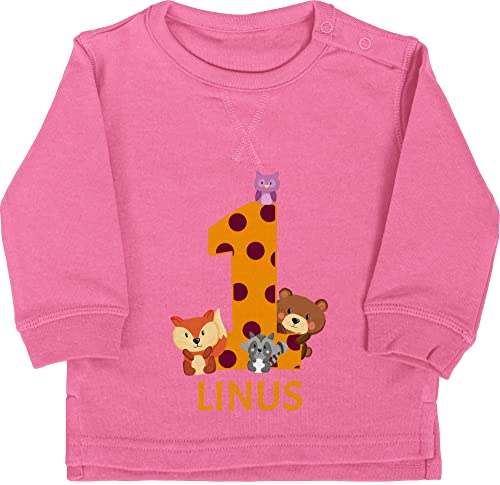 Baby Pullover Jungen Mädchen - Waldtiere 1 Jahr I 1. Geburtstag - 12/18 Monate - Pink - personalisierter Gifts for 1-Year-Old 1.Geburtstag one Langarm geburtstagsoutfit Junge eins Pullover. Baby Pullover Jungen Mädchen - Waldtiere 1 Jahr I 1. Geburtstag - 12/18 Monate - Pink - personalisierter Gifts for 1-Year-Old 1.Geburtstag one Langarm geburtstagsoutfit Junge eins Pullover. von Geschenk mit Namen personalisiert by Shirtracer