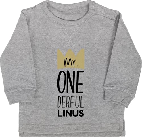 Baby Pullover Jungen Mädchen - 1. Geburtstag - Mr Onederful - zum Ersten mit Wunsch Name - 12/18 Monate - Grau meliert - Gifts for 1-Year-Old 1 mr. one Babykleidung eins Pullover. 1.Geburtstag Baby Pullover Jungen Mädchen - 1. Geburtstag - Mr Onederful - zum Ersten mit Wunsch Name - 12/18 Monate - Grau meliert - Gifts for 1-Year-Old 1 mr. one Babykleidung eins Pullover. 1.Geburtstag von Geschenk mit Namen personalisiert by Shirtracer