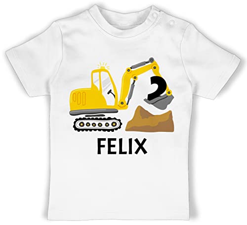 Baby T-Shirt Mädchen Jungen - 2. Geburtstag - Bagger mit Namen zum Zweiten - 18/24 Monate - Weiß - personalisierte Geburtstags Shirts 2 t Shirt Name Zwei Jahre Tshirt Geschenke ich Bin Baby T-Shirt Mädchen Jungen - 2. Geburtstag - Bagger mit Namen zum Zweiten - 18/24 Monate - Weiß - personalisierte Geburtstags Shirts 2 t Shirt Name Zwei Jahre Tshirt Geschenke ich Bin von Geschenk mit Namen personalisiert by Shirtracer