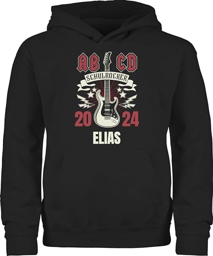 Kinder Hoodie Jungen Mädchen - Einschulung - ABCD Schulrocker 2024-152 (12/13 Jahre) - Schwarz - Schulanfang Geschenke Maedchen Schulkind Name personalisierte zur einschulungsgeschenk Outfit von Geschenk mit Namen personalisiert by Shirtracer