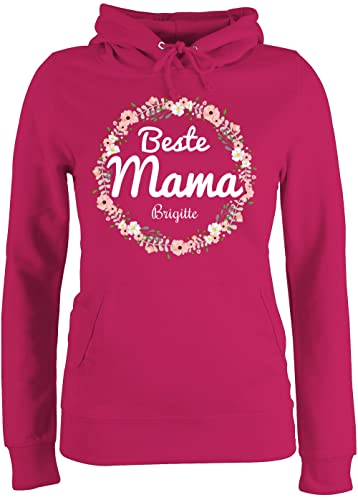 Pullover Damen Hoodie Frauen - Beste Mama Mutti mit Namen - M - Fuchsia - Mother s Day Muttertag Mutter personalisierte für Pulli mütter personalisiertes mom von Geschenk mit Namen personalisiert by Shirtracer