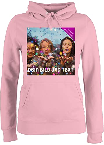 Pullover Damen Hoodie Frauen - Foto eigenem Bild - Fotogeschenk - XXL - Hellrosa - text und bilder abdruck persönlichem von freundin bestellen wo man drauf machen kann anpassen selbst ausgesuchtem von Geschenk mit Namen personalisiert by Shirtracer