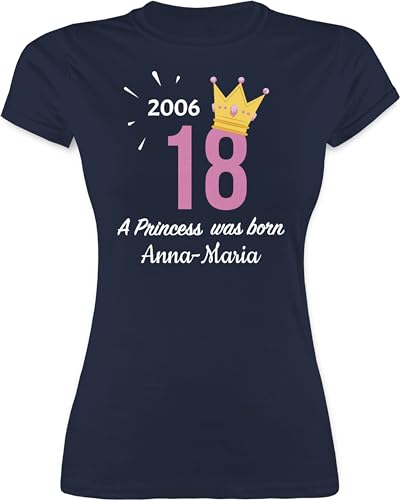 Shirt Damen - 18. Geburtstag - 2006 A Princess was Born - zum Achzehnten - mit Name - M - Navy Blau - Tshirt 18 personalisierte Geschenke t Shirts mädchen 18: t-Shirts t-Shirt 18.Geburtstag t.Shirt von Geschenk mit Namen personalisiert by Shirtracer