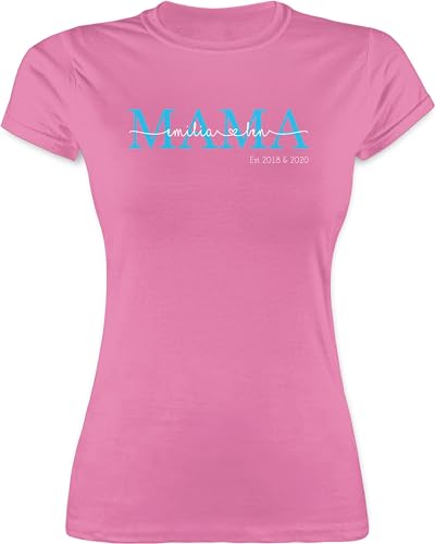 Shirt Damen - Mama Kindernamen Geschenk Geburtstag - XL - Rosa - Tshirt Mother t-Shirt Muttertag Mutter Tags Geschenke Personalisieren für mothersday von DREI Tag Mother's Day muttertagsgeschenke von Geschenk mit Namen personalisiert by Shirtracer