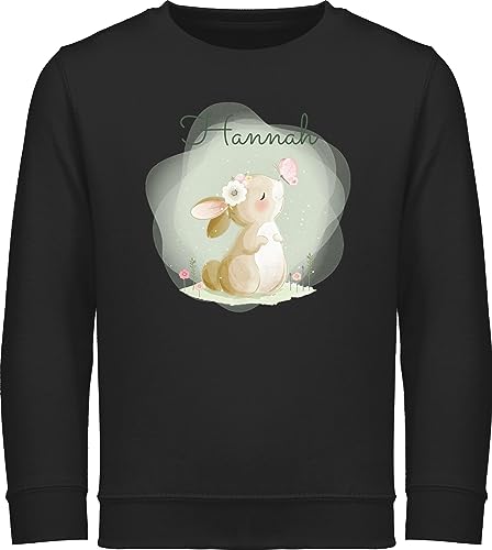 Sweater Kinder Sweatshirt Jungen Mädchen Pullover - Süßer Hase Bunny Rabbit Hasen Kaninchen - 152 (12/13 Jahre) - Schwarz - Motiv Ostern Name hasenmotiv Osterhase einem süße personalisierter von Geschenk mit Namen personalisiert by Shirtracer