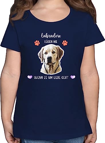 T-Shirt Mädchen - Hunde - Labrador - Geschenk Hundebesitzern - 140 (9/11 Jahre) - Dunkelblau - Hund personalisierte Geschenke Name Hundebesitzer eigenem Hunden hundemotiv selbst Design von Geschenk mit Namen personalisiert by Shirtracer