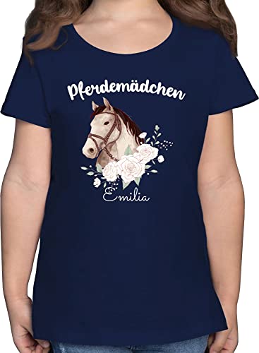 T-Shirt Mädchen - Pferd Pferde - Pferdemädchen II - 164 (14/15 Jahre) - Dunkelblau - t-Shirts für Kinder t Shirts pferdefans Kind Tshirt REIT Maedchen Reiter Sachen Shirt Pferde-Shirt reiterinnen von Geschenk mit Namen personalisiert by Shirtracer