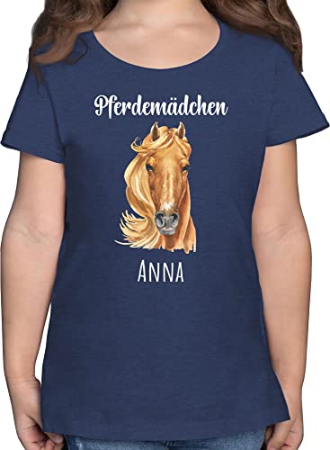 T-Shirt - Pferd - Pferdemädchen mit Namen - Pferde Mädchen Geschenk Personalisierte Geschenke Pferdemädchen Pferde Geschenke für Mädchen Pferde Sachen mit Namen Reiten - 140 (9/11 Jahre) von Geschenk mit Namen personalisiert by Shirtracer