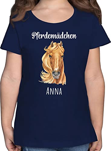 T-Shirt - Pferd - Pferdemädchen mit Namen - Pferde Mädchen Geschenk Personalisierte Geschenke Pferdemädchen Pferde Geschenke für Mädchen Pferde Sachen mit Namen Reiten - 164 (14/15 Jahre) von Geschenk mit Namen personalisiert by Shirtracer