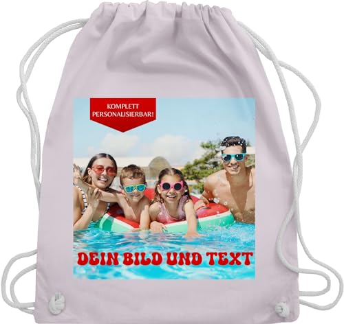 Turnbeutel Rucksack - Bild - Eigenem Foto - Unisize - Pastell Rosa - fotos und text wechselkleidung kita beutel selbst beschriften selber gestalten individuellem aufdruck individualisiert von Geschenk mit Namen personalisiert by Shirtracer