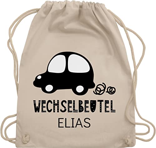 Turnbeutel Rucksack - Kita Beutel Wechselsachen Mädchen - Wechselbeutel mit Auto - Unisize - Naturweiß - tasche+wechselkleidung kindergarten wechselkleidung bag stoffbeutel von Geschenk mit Namen personalisiert by Shirtracer