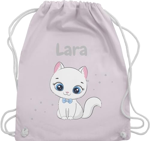 Turnbeutel Rucksack - Süße Katze Katzen Katzenmotiv Cat Cats - Unisize - Pastell Rosa - katzenbesitzerin beutel kinder geschenke für eine katzenliebhaberin stofftasche katzenliebhaber stoffbeutel von Geschenk mit Namen personalisiert by Shirtracer