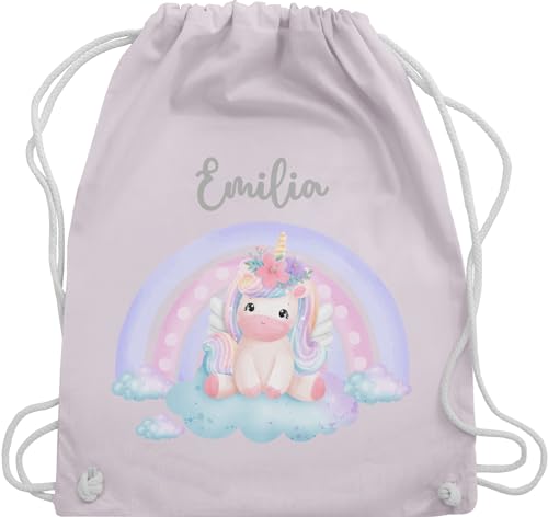 Turnbeutel Rucksack - Einhorn Unicorn Süß - Unisize - Pastell Rosa - wechselkleidung beutel sportbeutel mädchen kindergarten geschenke schulanfang maedchen baumwolle für und personalisierte name von Geschenk mit Namen personalisiert by Shirtracer