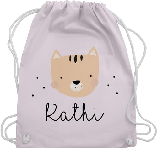 Turnbeutel Rucksack - Süße Katze Katzen Hauskatze Katzenmotiv Cat - Unisize - Pastell Rosa - katzenbesitzerin katzenliebhaberin name namens druck und personalisierte für geschenke eine von Geschenk mit Namen personalisiert by Shirtracer