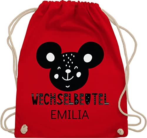 Turnbeutel Rucksack - Kita Beutel Wechselsachen Mädchen - Wechselbeutel mit Maus - Unisize - Rot - kindergarten kindergartenbeutel wechselkleidung stoffbeutel personalisierter kindergarten-rucksack von Geschenk mit Namen personalisiert by Shirtracer