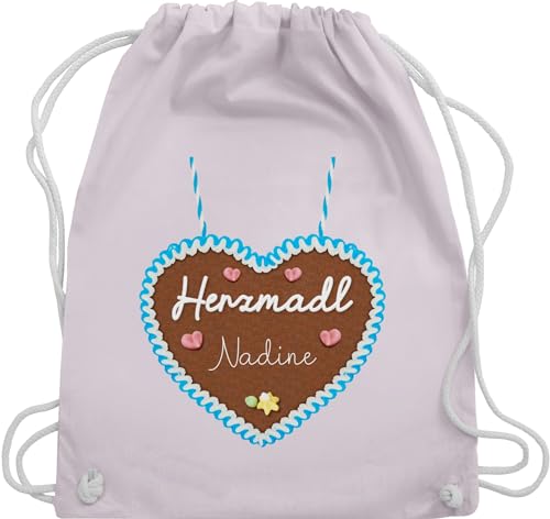 Turnbeutel Rucksack - Kompatibel Oktoberfest - Herzmadl Lebkuchenherz - Unisize - Pastell Rosa - beutel kinder einfarbig kordel baumwolle oktoberfest-tasche trachtenrucksäcke bayrisch wiesnherzen von Geschenk mit Namen personalisiert by Shirtracer