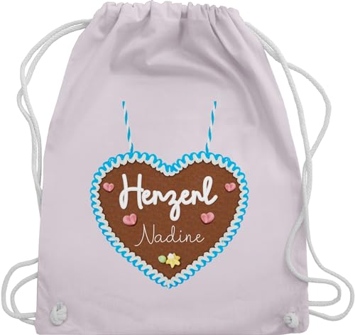 Turnbeutel Rucksack - Kompatibel Oktoberfest - Lebkuchen Herzerl - Print hellblau - Unisize - Pastell Rosa - beutel trachtenrucksack bayrisch lebkuchenherz turnsäckchen trachtenrucksäcke bayern von Geschenk mit Namen personalisiert by Shirtracer