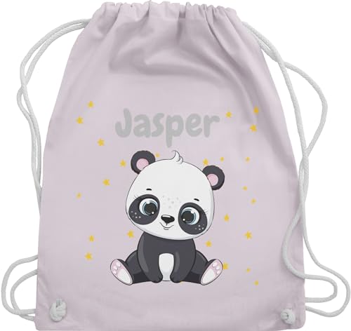 Turnbeutel Rucksack - Süßer Panda Pandabär Pandabären - Unisize - Pastell Rosa - bär kinder baumwolle personalisierte personalisierter name von Geschenk mit Namen personalisiert by Shirtracer